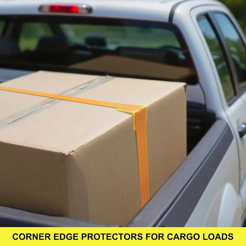 ELIFTING 20-Pack 2 x 2 Inch V-Shaped Corner & Edge Protectors – Heavy Duty Industrial Tie Down Strap Protectors for 1" to 2" Straps, Crack-Resistant Cargo, Flatbed, Pallets & Moving – Yellow - Image 5